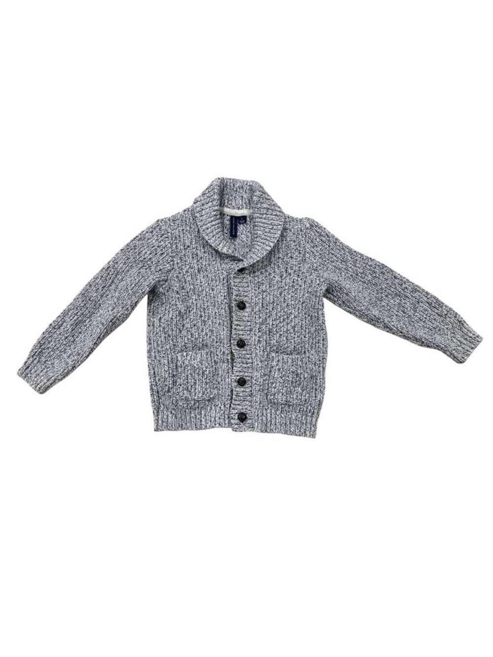 Janie And Jack Boys Marled Gray Button-Up Cardigan Sweater With Pockets Size 4
